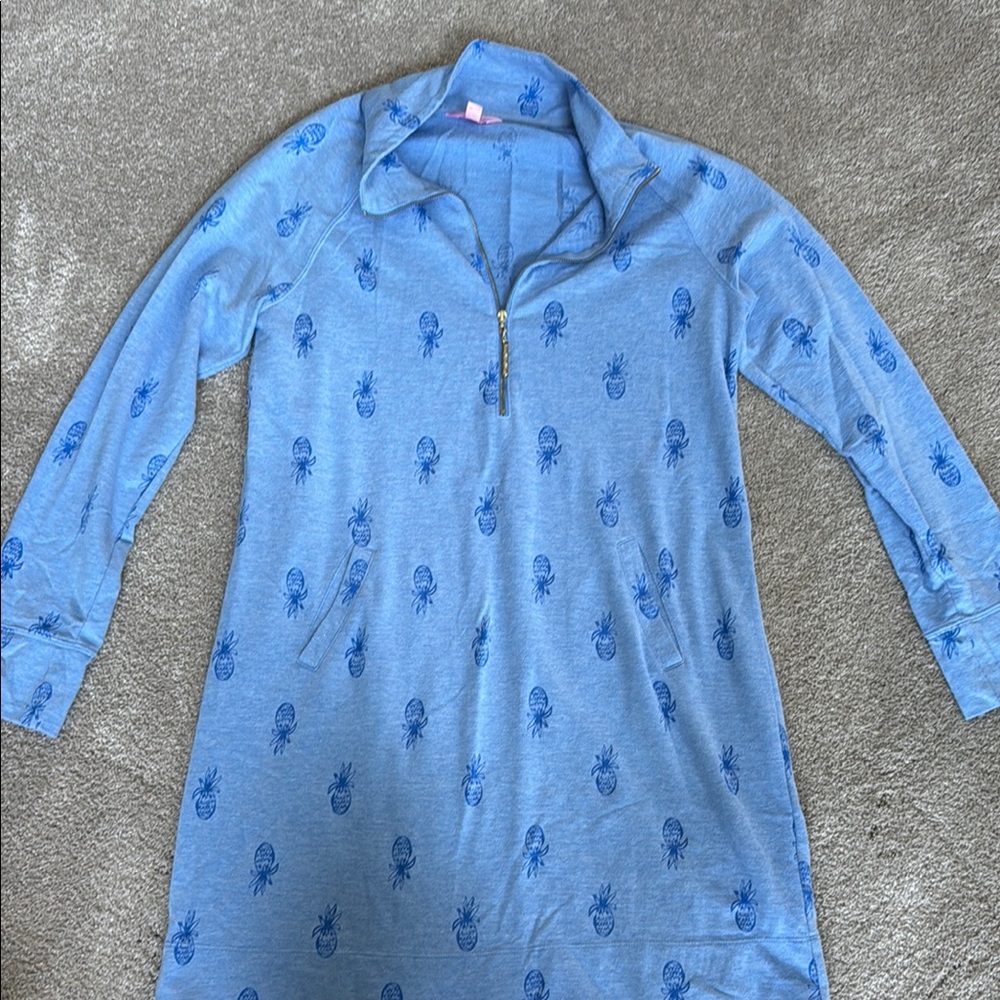 Lilly Pulitzer Blue Pineapple Print Shirt